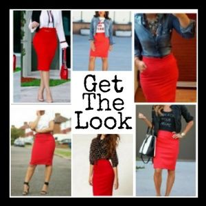 Custom Tailored Red Skirt